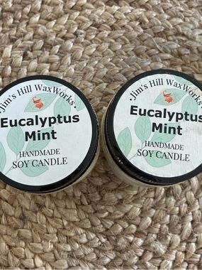 Jim's Hill WaxWorks Eucalyptus Mint Handmade Soy Candle (Set of 2)